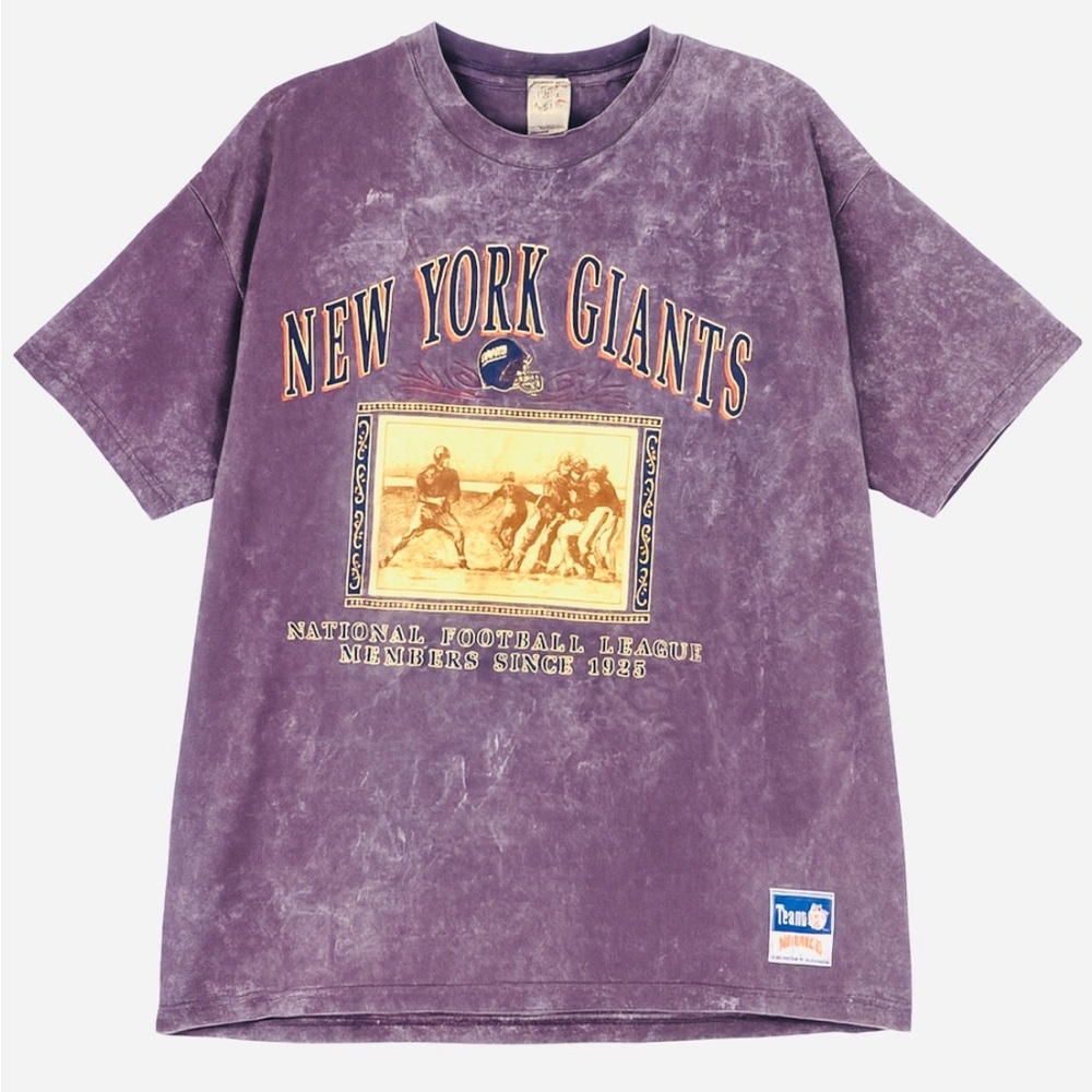 NFL Vintage 90s New York Giants Nutmeg T-Shirt Size XL USA Made 100% Cotton